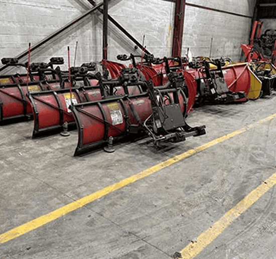 Heavy-duty snow plows for construction and snow removal services.